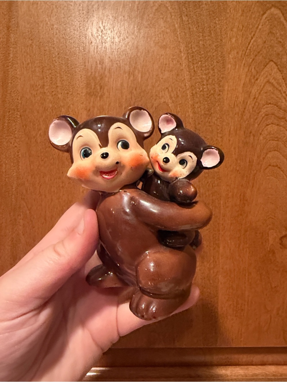 Vintage Napco 1940s Dad And Baby Monkey Salt And Pepper Shakers Made In Japan